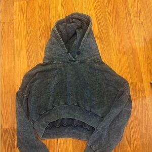 Women's Black Cropped Hoodie